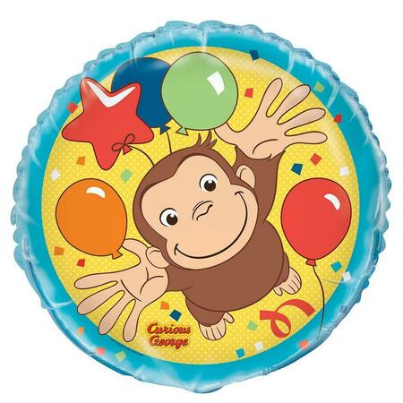 ANAGRAM 18 in. Curious George Flat Balloon, 5PK 91295